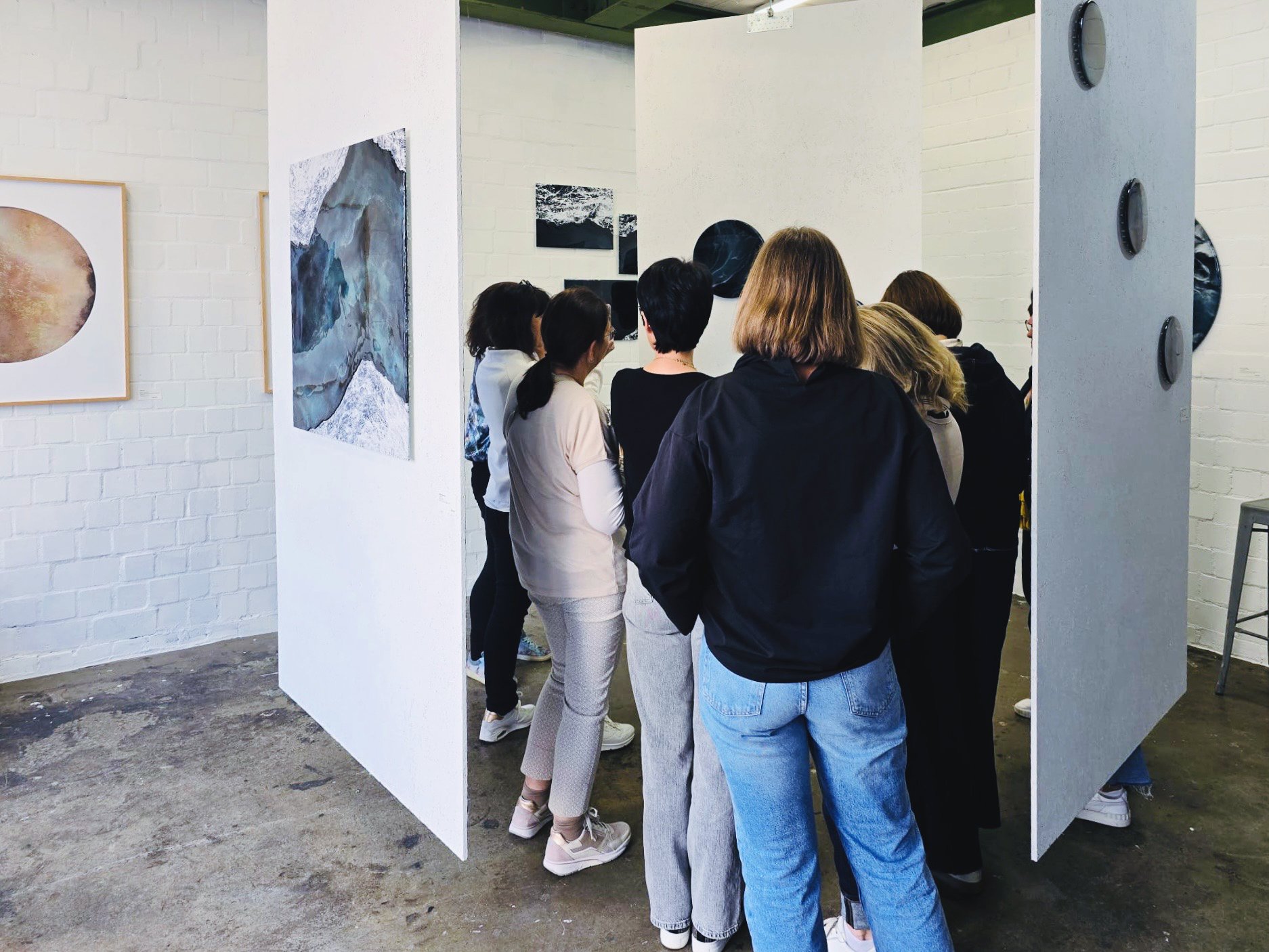 Visitors at an exhibition in the Lerche